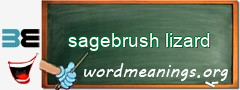WordMeaning blackboard for sagebrush lizard